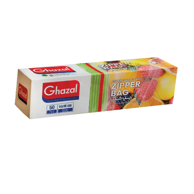 کیسه زیپ دار غزال پلاستیک مدل  14-18 بسته 50 عددی