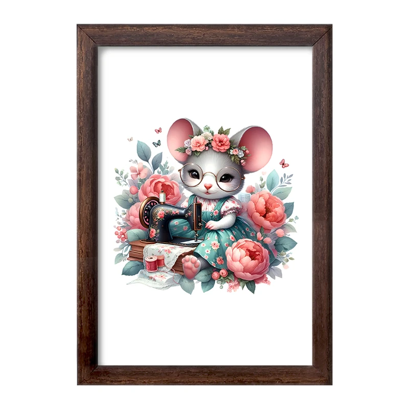 تابلو خندالو طرح موش خیاط کد F6199