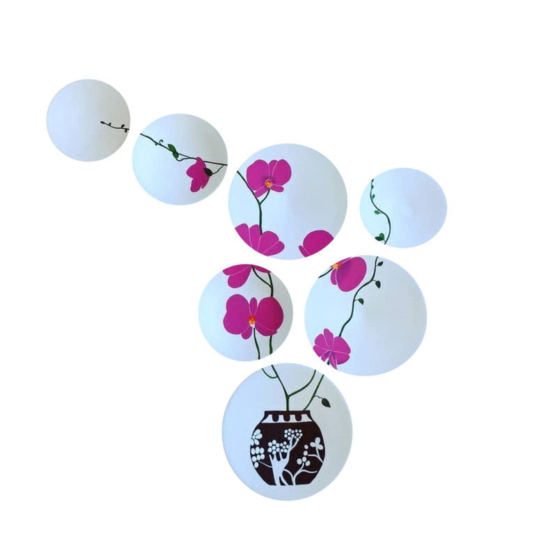 تابلو نقاشی اکریلیک مدل گل مجموعه هفت عددی