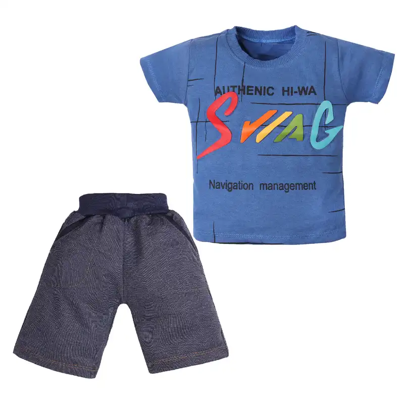 ست تی شرت و شلوارک پسرانه مدل 125