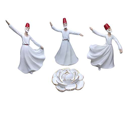 جاعودی مدل گل به همراه مجسمه مجموعه 4 عددی