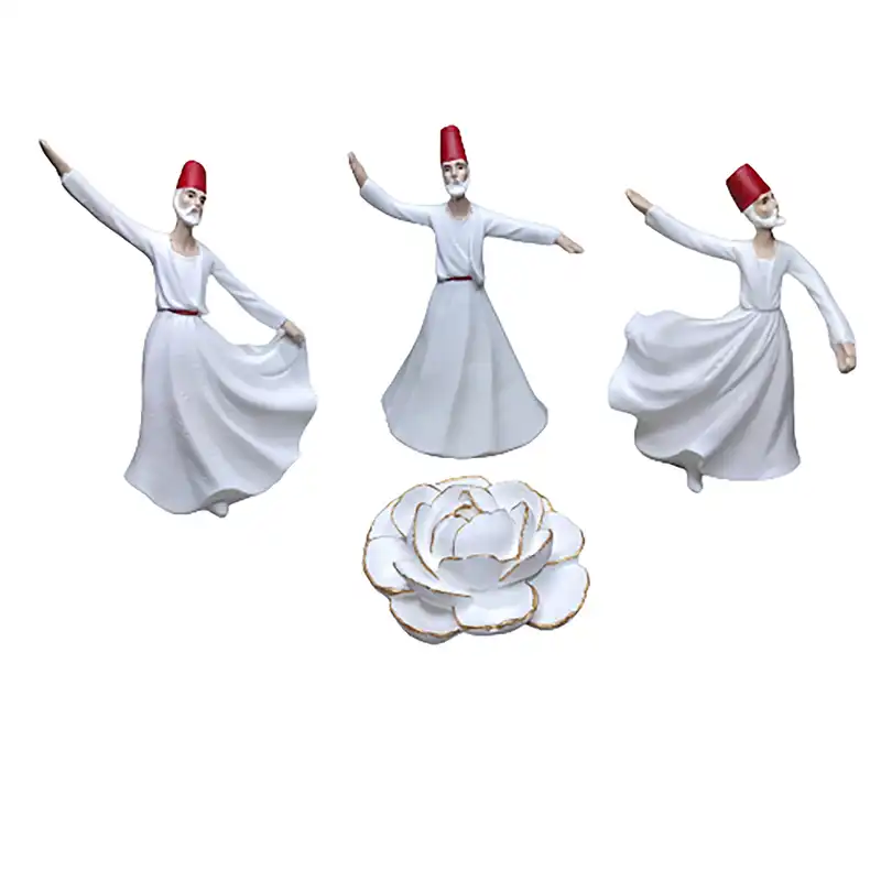 جاعودی مدل گل به همراه مجسمه مجموعه 4 عددی