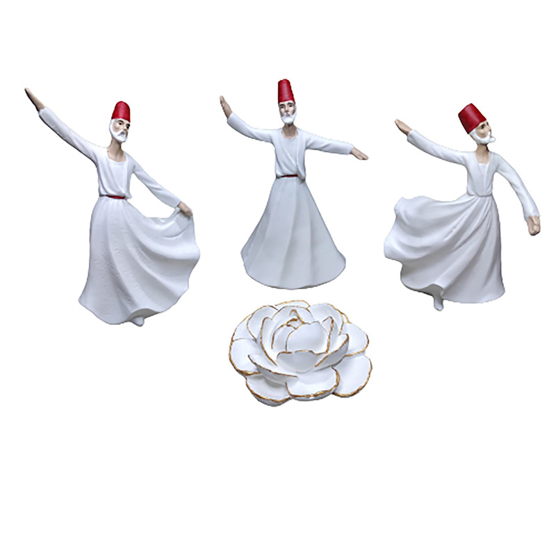 جاعودی مدل گل به همراه مجسمه مجموعه 4 عددی