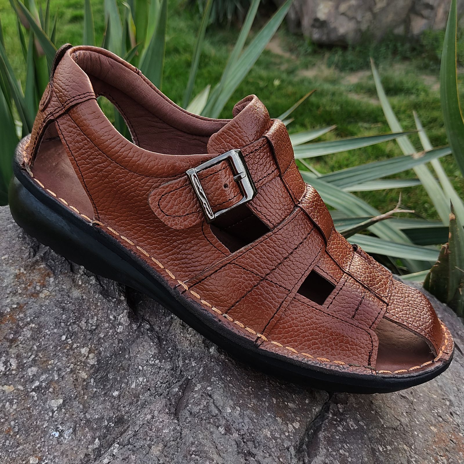 صندل مردانه چرم تبریز مدل تندر -  - 12