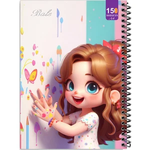 دفتر نقاشی 150 برگ  انتشارات بله مدل رحلی طرح فانتزی دخترانه کد A4-P344