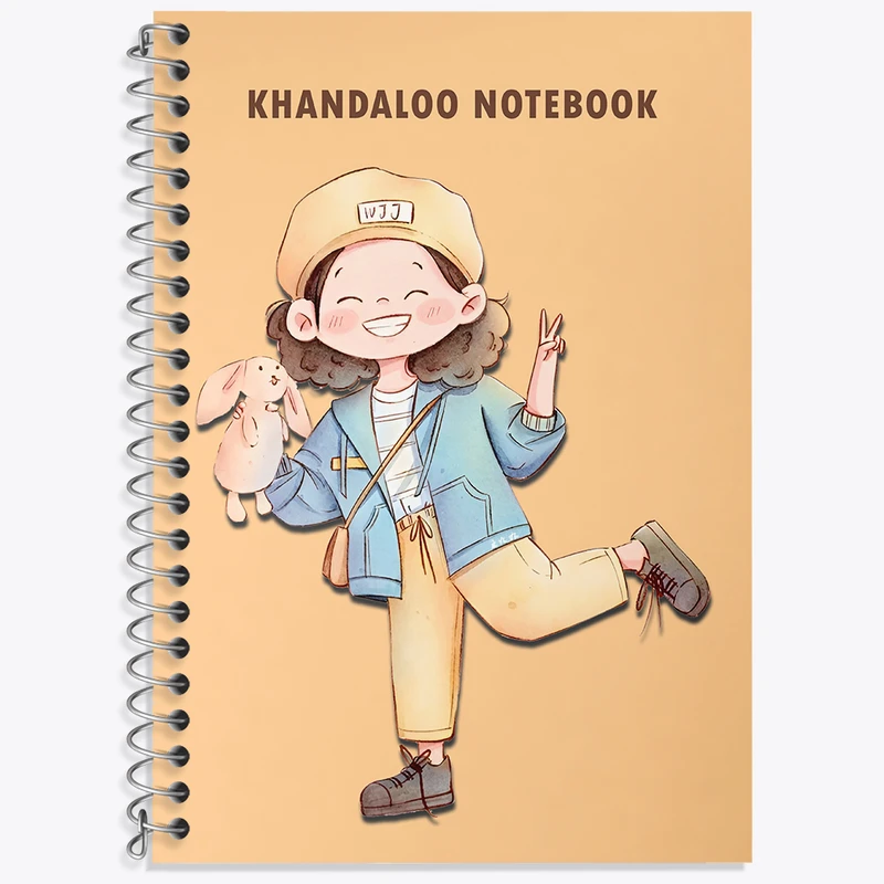 دفتر زبان 50 برگ خندالو مدل دو خط طرح دخترانه بامزه کد N5908