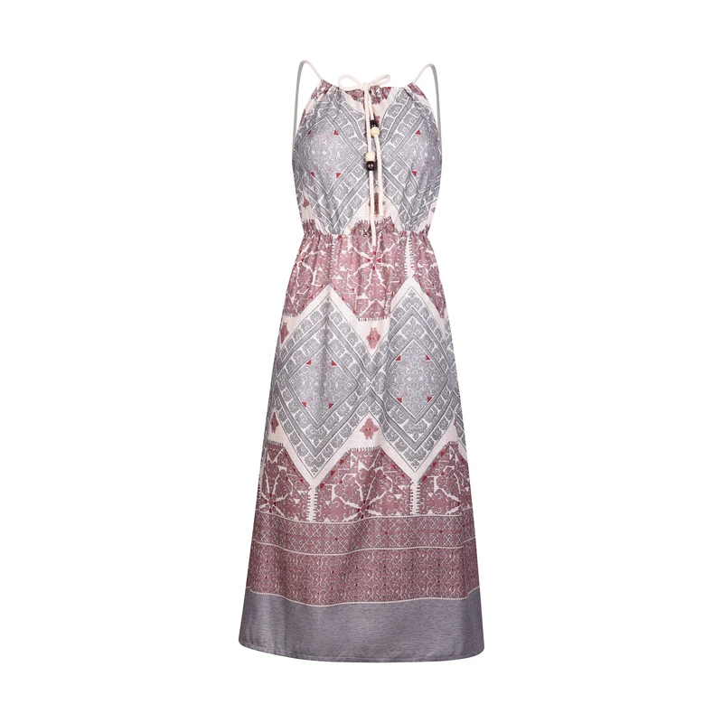 پیراهن ساحلی یقه بندی زنانه افراتین مدل 9607 رنگ طوسی