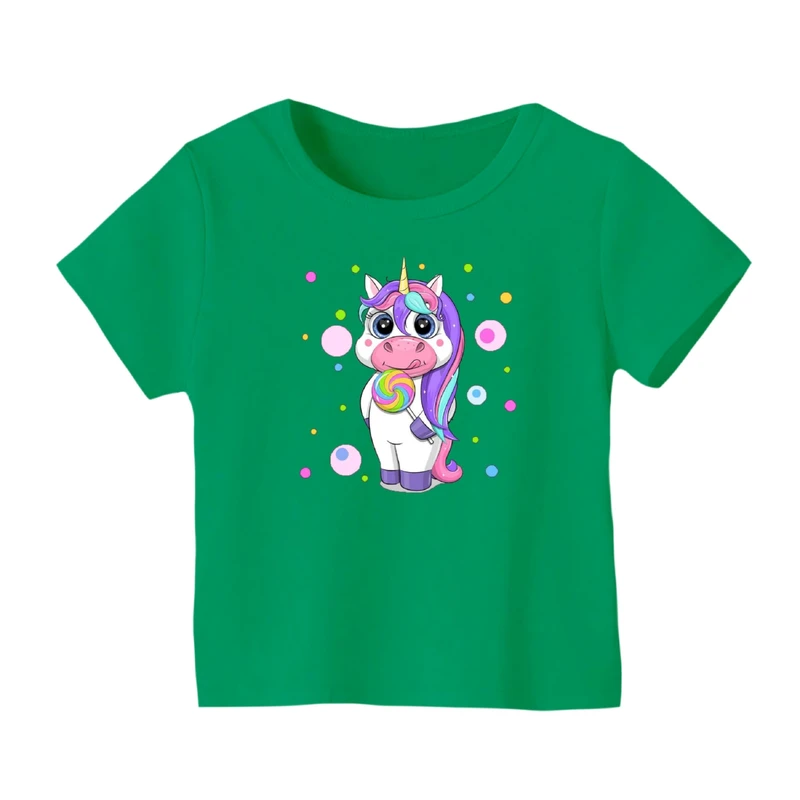 تی شرت آستین کوتاه بچگانه مدل یونیکورن کد ۴۵