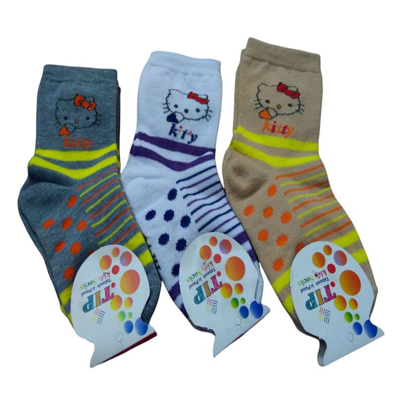 جوراب دخترانه تابش ایران پود مدل 0102 مجموعه 3 عددی