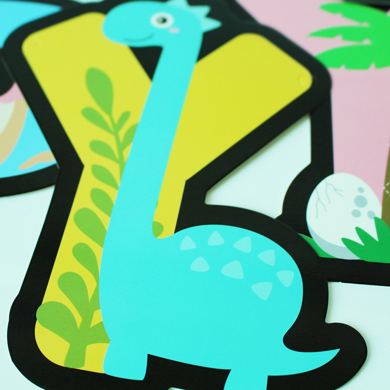 ریسه تولد مدل تولد مبارک طرح دایناسور کد 17