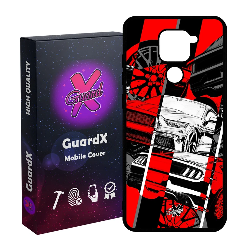 کاور گارد ایکس طرح خودرو مدل Glass10218 مناسب برای گوشی موبایل شیائومی Redmi Note 9