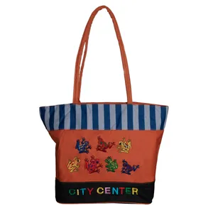 ساک خرید مدل گلدوزی طرح City Center کد 02