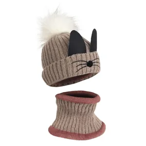 ست کلاه و شال گردن بافتنی بچگانه مدل توخز کد 4370