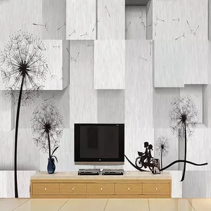 پوستر دیواری مدل قاصدک مشکی زمینه هندسی DVRF1261
