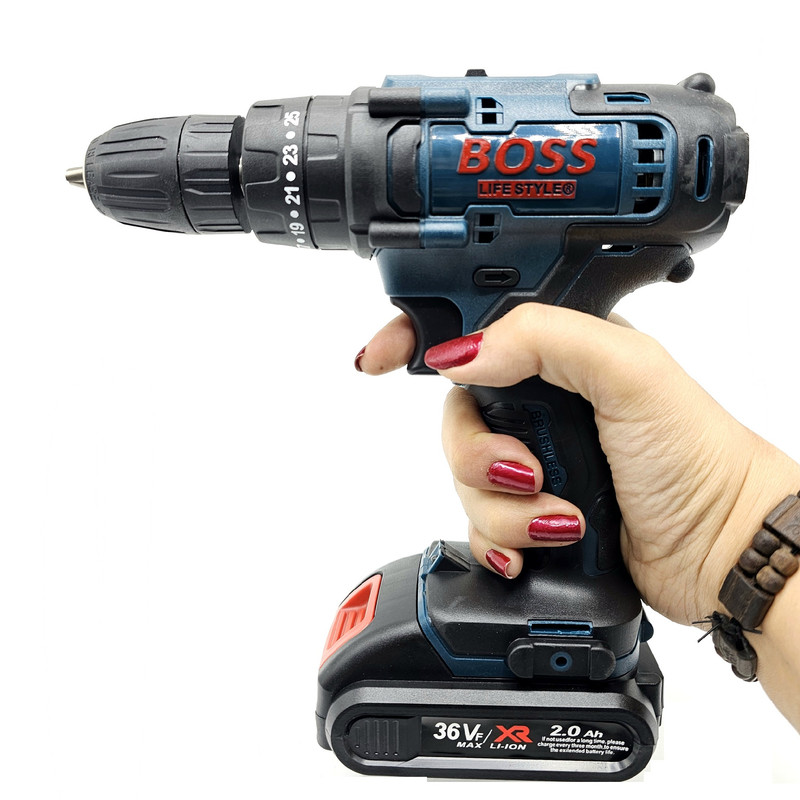 دریل پیچ گوشتی چکشی شارژی باس مدل LIFE_STYLE کد 1