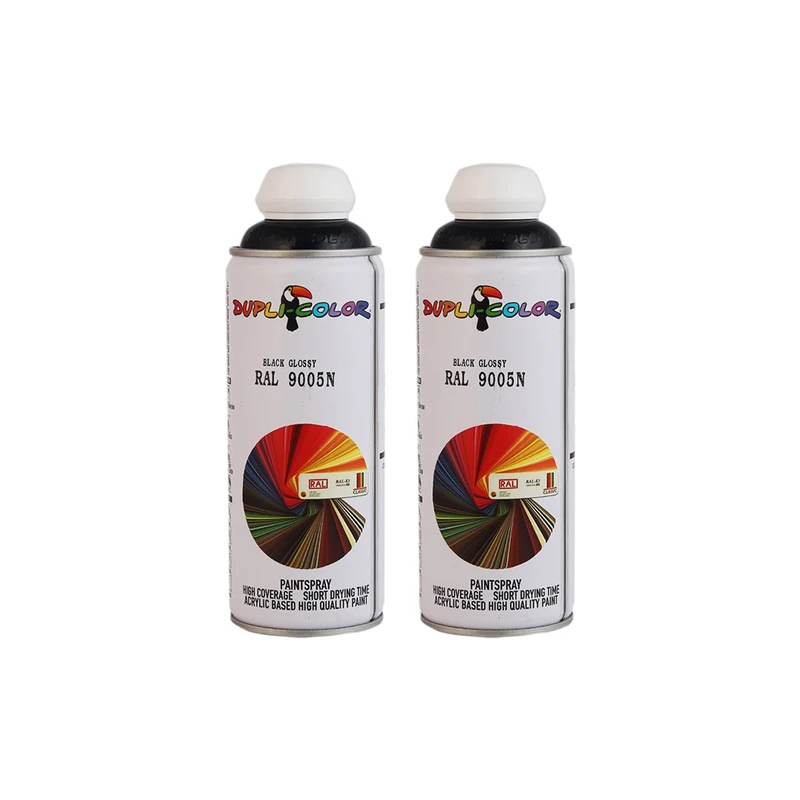 اسپری رنگ مشکی براق دوپلی کالر مدل RAL 9005N حجم 400 میلی لیتر مجموعه 2 عددی 