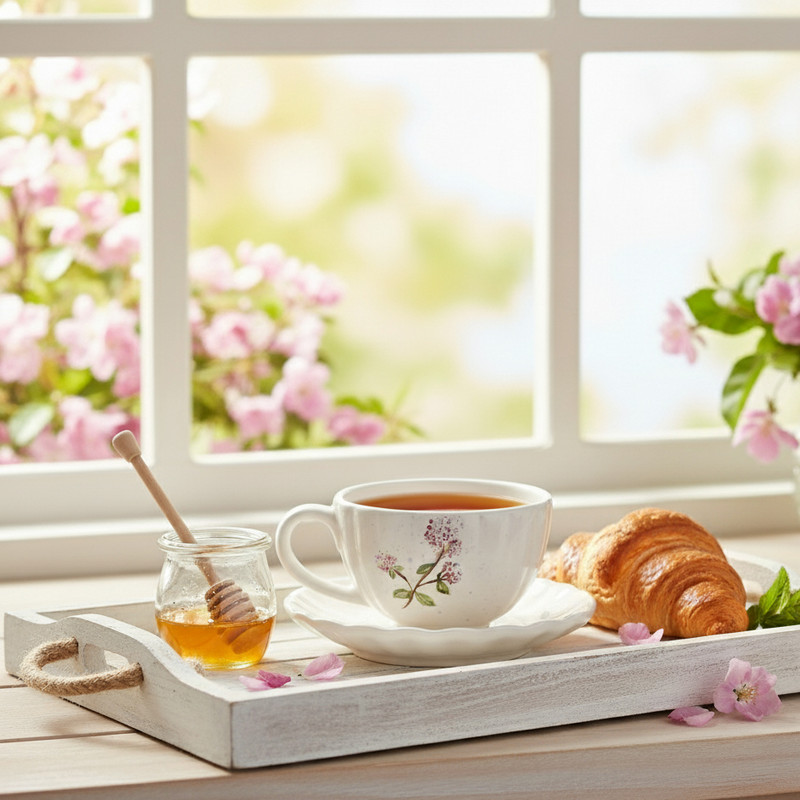 فنجان و نعلبکی آوای دل مدل گل پونه