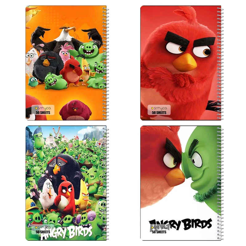 دفتر نقاشي 50 برگ کارنيکا طرح The Angry Birds کد 33250 مجموعه 4 عددی