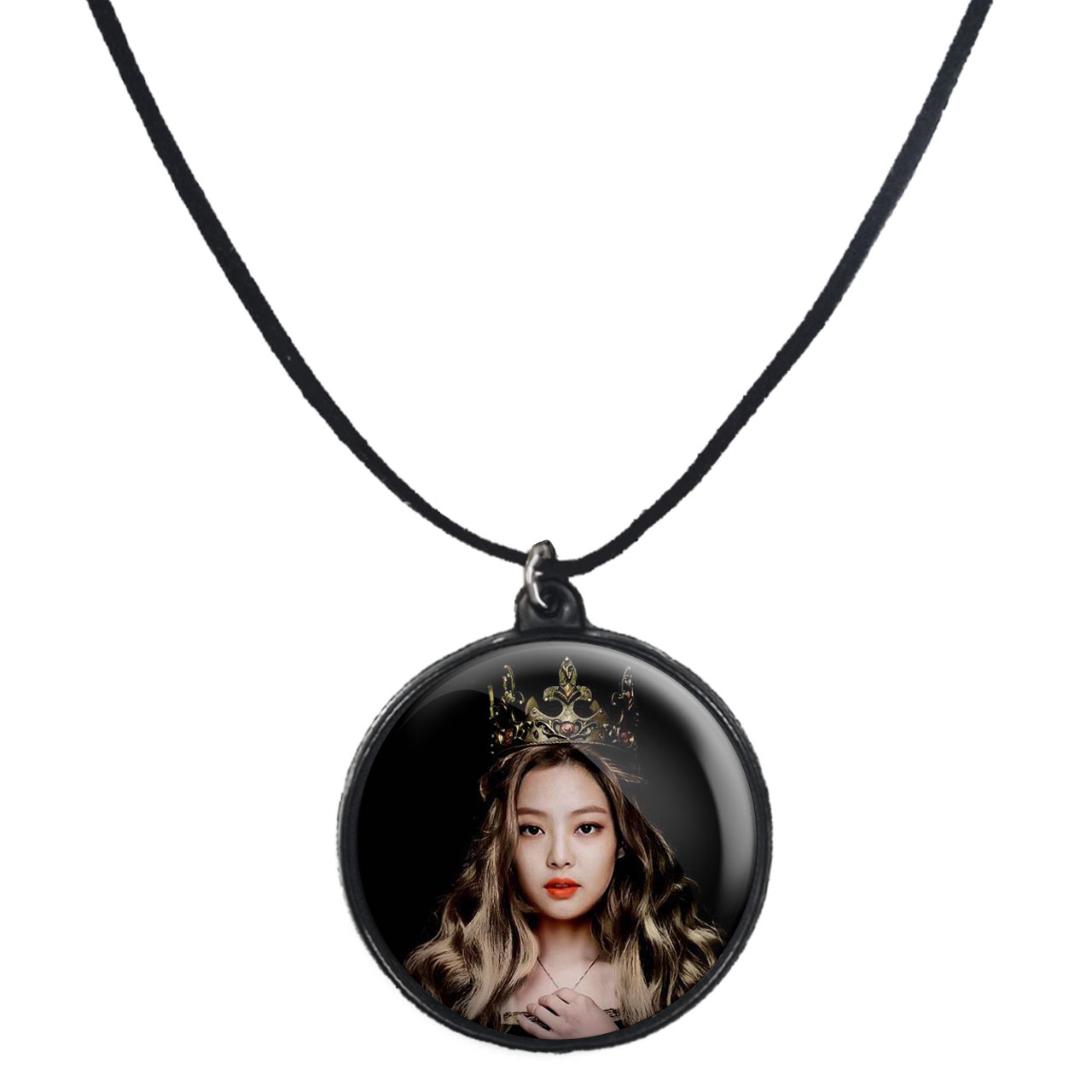 گردنبند پرمانه طرح بلک پینک کد pmb.802 مدل دو طرفه