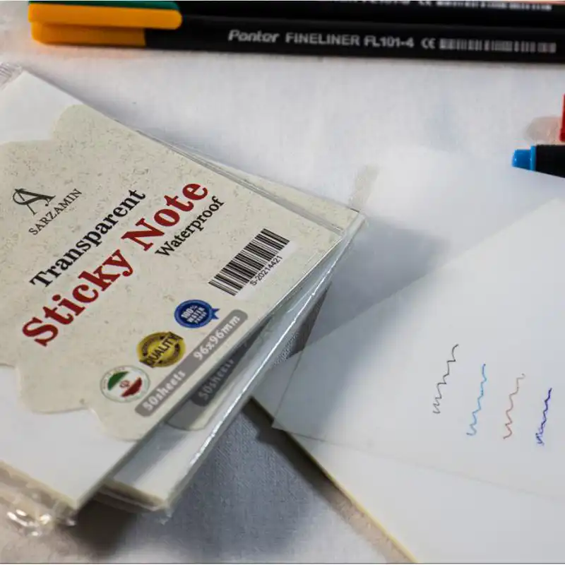 کاغذ یادداشت چسب دار سرزمین طرح شفاف Transparent