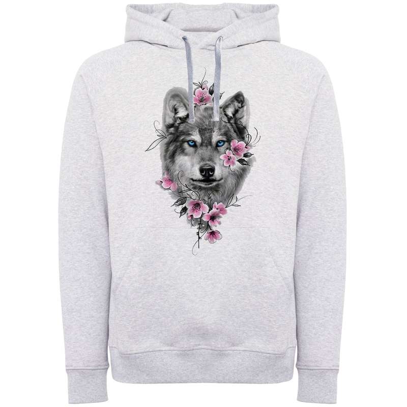 هودی زنانه مدل گرگ وگل A178