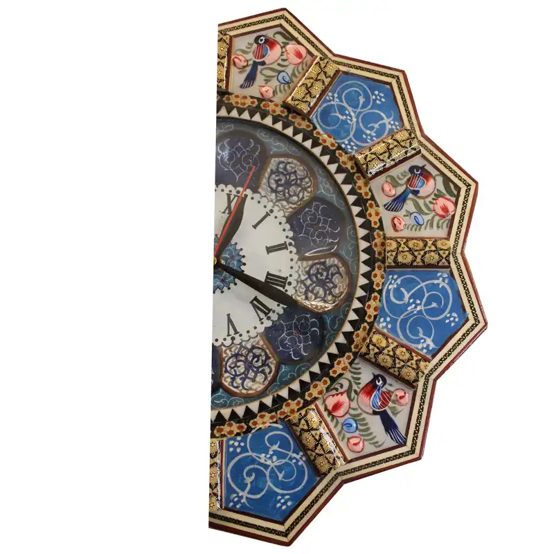 ساعت دیواری خاتم کاری مدل یگانه