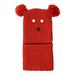 ست کلاه و شال گردن بافتنی بچگانه طرح خرس مدل P-6218