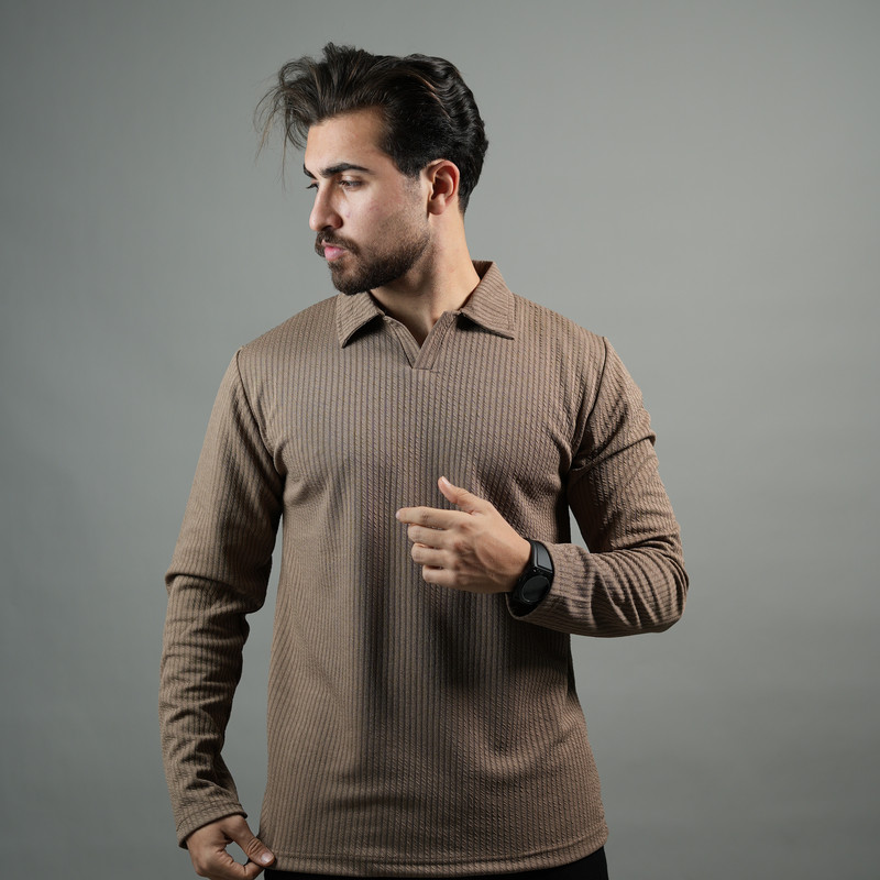 پولوشرت آستین بلند مردانه مدل بیسیک کد IFM 21