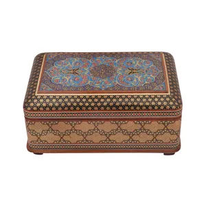 جعبه جواهرات خاتم کاری مدل خمره ای کد 22
