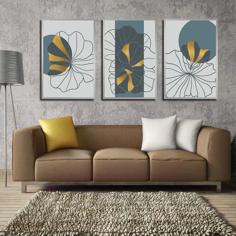 تابلو بکلیت طرح نقاشی گل مدل SI-3156 مجموعه 3 عددی