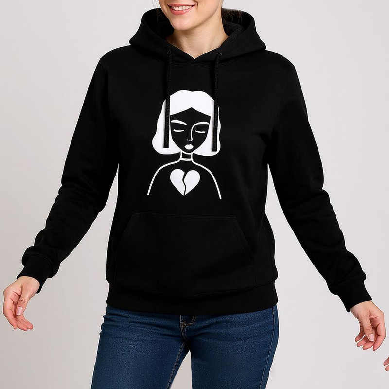 هودی زنانه مدل دخترغمگین F350