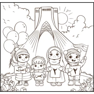 کاغذ رنگ آمیزی طرح 22 بهمن کد 001 بسته 50 عددی