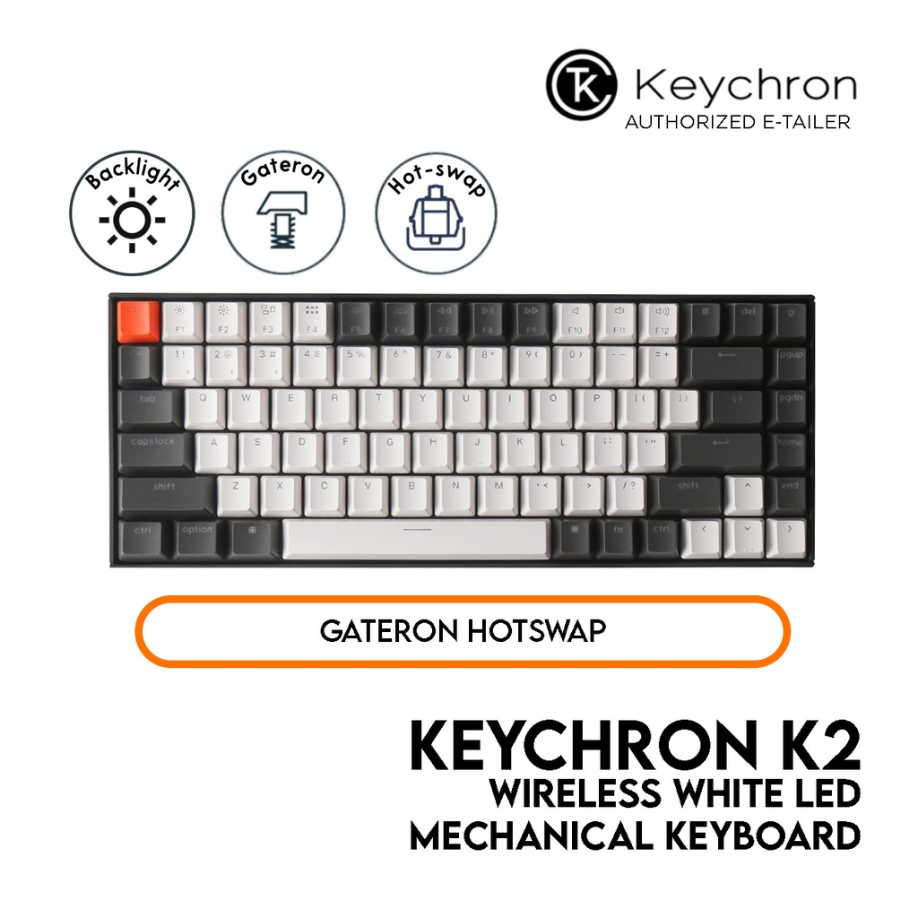 کیبورد مخصوص بازی کیکورن مدل K2 V2 Red Switch Hot-Swappable