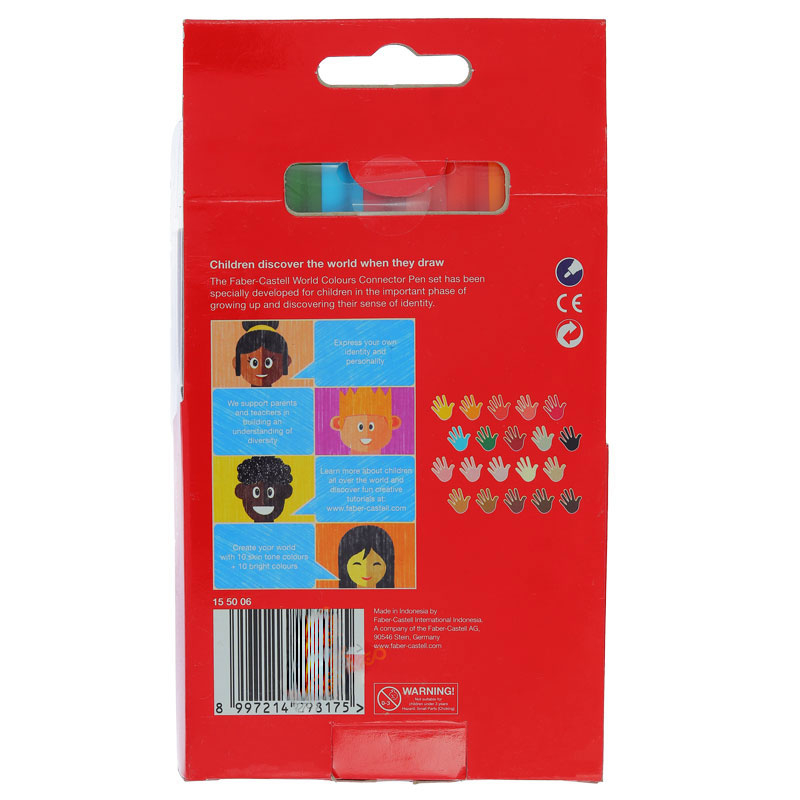 ماژیک رنگ آمیزی 20 رنگ فابر کاستل مدل Connector Pens  طیف پوست و کلاسیک