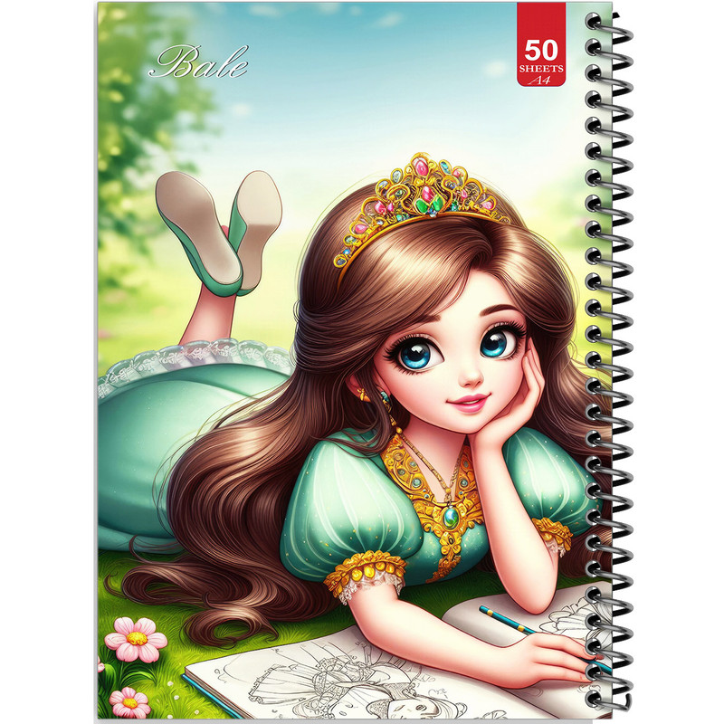 دفتر نقاشی 50 برگ انتشارات بله طرح دخترانه کد A4-L135