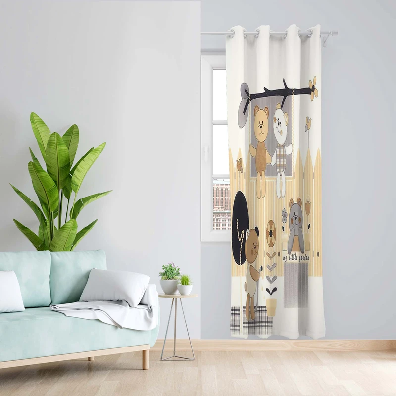 پرده طرح کودک مدل مخمل پانچی کد 4943 z سایز 140x200 سانتی متر