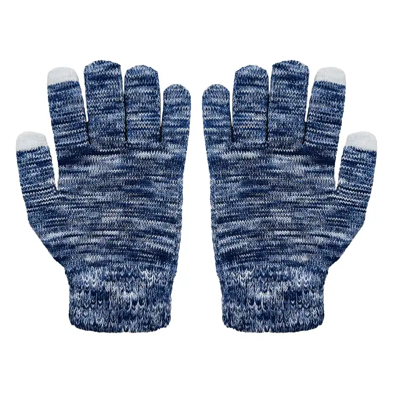 دستکش بافتنی تارتن مدل 38019 رنگ آبی