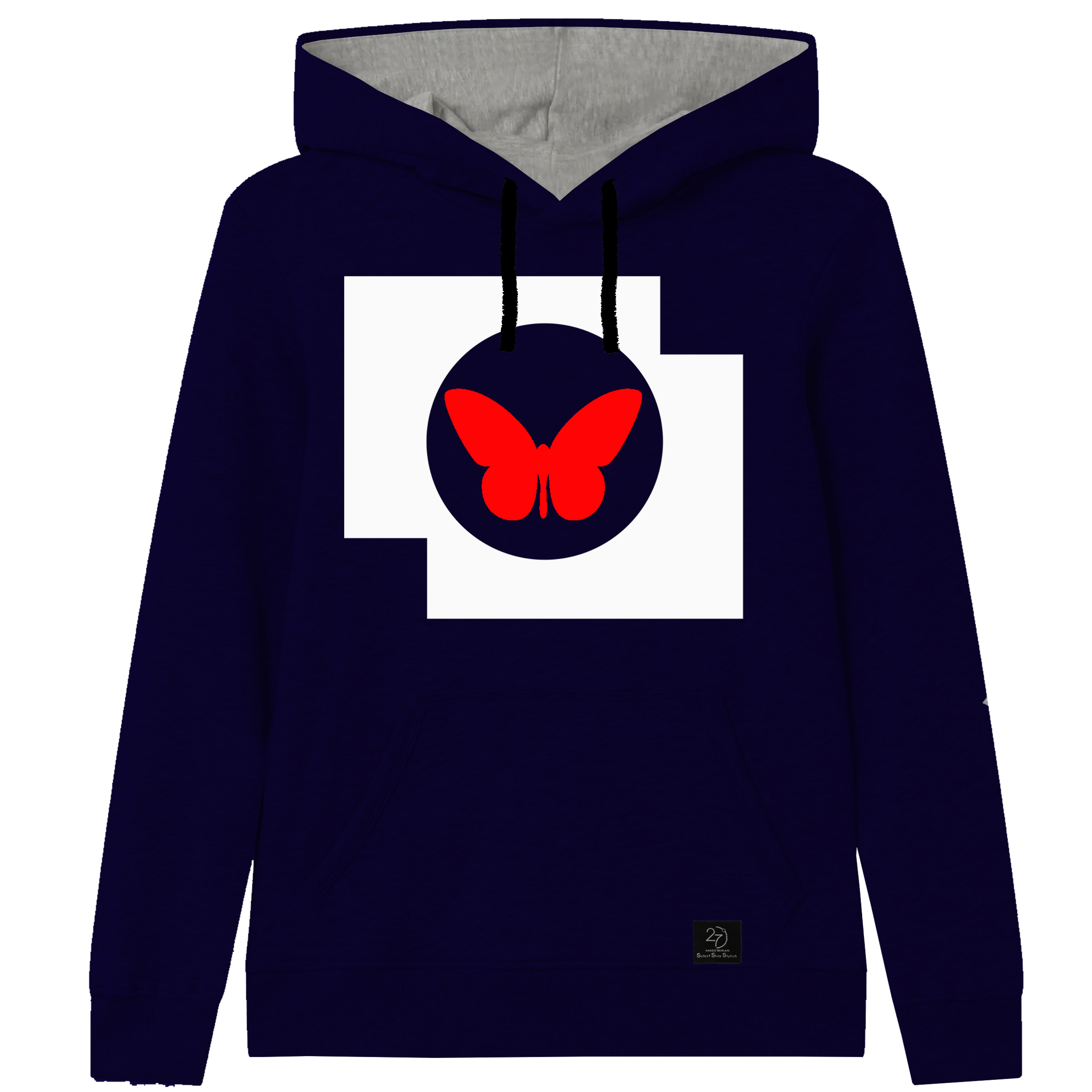 هودی دخترانه 27 مدل پروانه  کد J05 رنگ سرمه ای