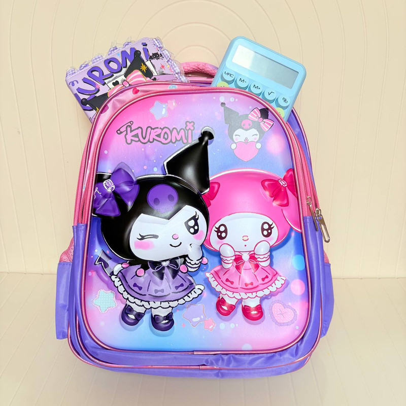 کوله پشتی مدرسه مدل دخترانه کرومی و ملودی کد 8585