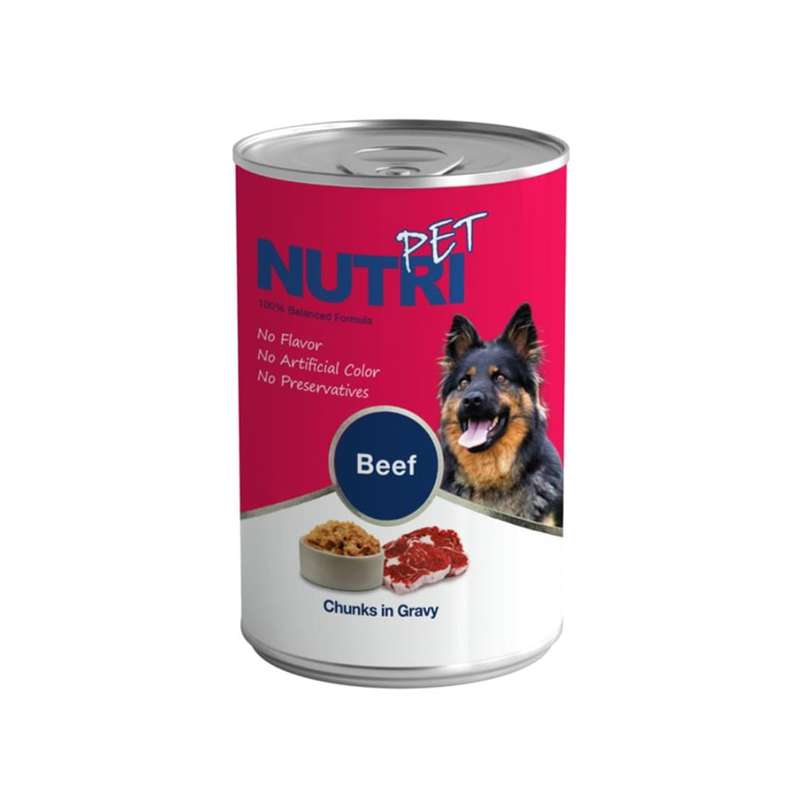 کنسرو غذای سگ نوتری پت مدل گوشت قرمز وزن 425 گرم
