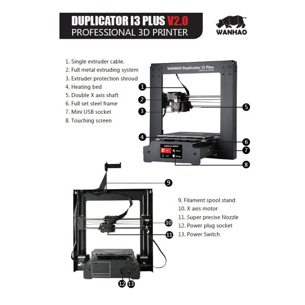 پرینتر سه‌ بعدی ونهاو مدل Duplicator i3 Plus Mark 2 3