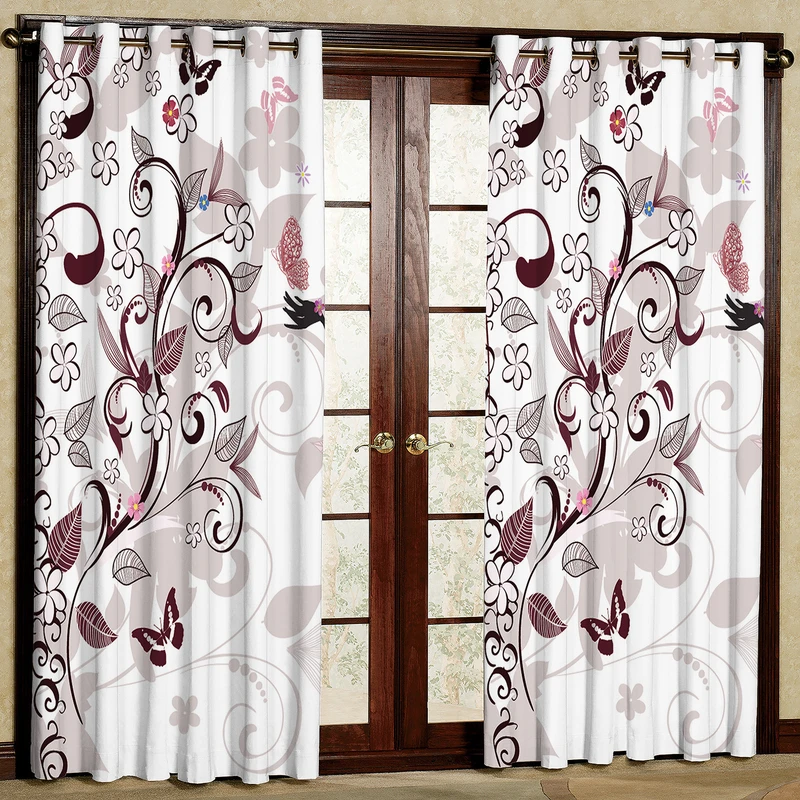 پرده مدل گلدار مخمل پانچی کد 2108 سایز 200x140 سانتی متر