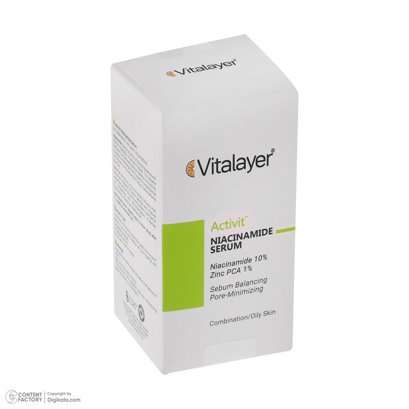 سرم آبرسان پوست ویتالیر مدل نیاسینامید مناسب برای پوست های دارای جوش حجم 30 میلی لیتر