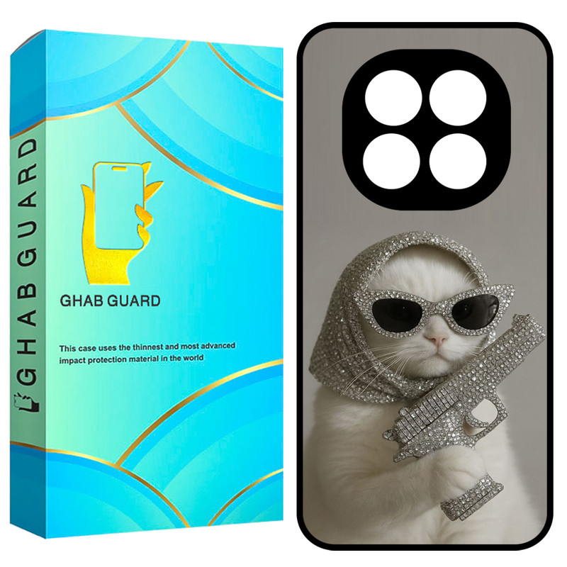 کاور قاب گارد طرح گربه و تفنگ مدل GN14P مناسب برای گوشی موبایل شیائومی Redmi Note 14 Pro 5G / Note 14 Pro Plus 5G