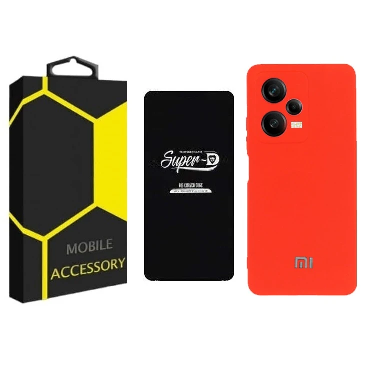 کاور مدل silicon مناسب برای گوشی موبایل شیائومی Poco X5  به همراه محافظ صفحه نمایش