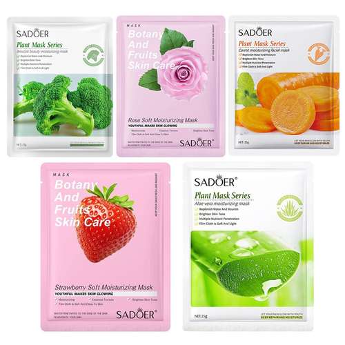 ماسک صورت سادور مدل Plant وزن 25 گرم بسته 5 عددی