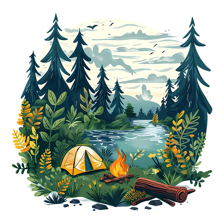 استیکر پارچه و لباس پاد آفرین مدل کمپینگ طبیعت گردی کد S5726