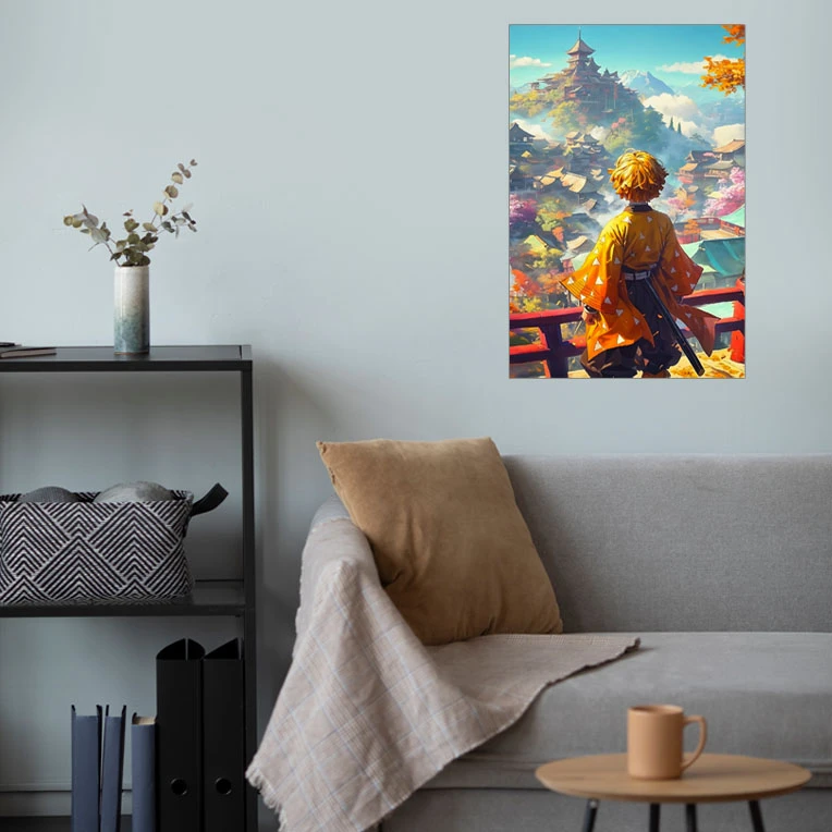 پوستر گوفی مدل زنیتسو و منظره زیبا دیمن اسلیر انیمه شیطان کش کد VIEW51