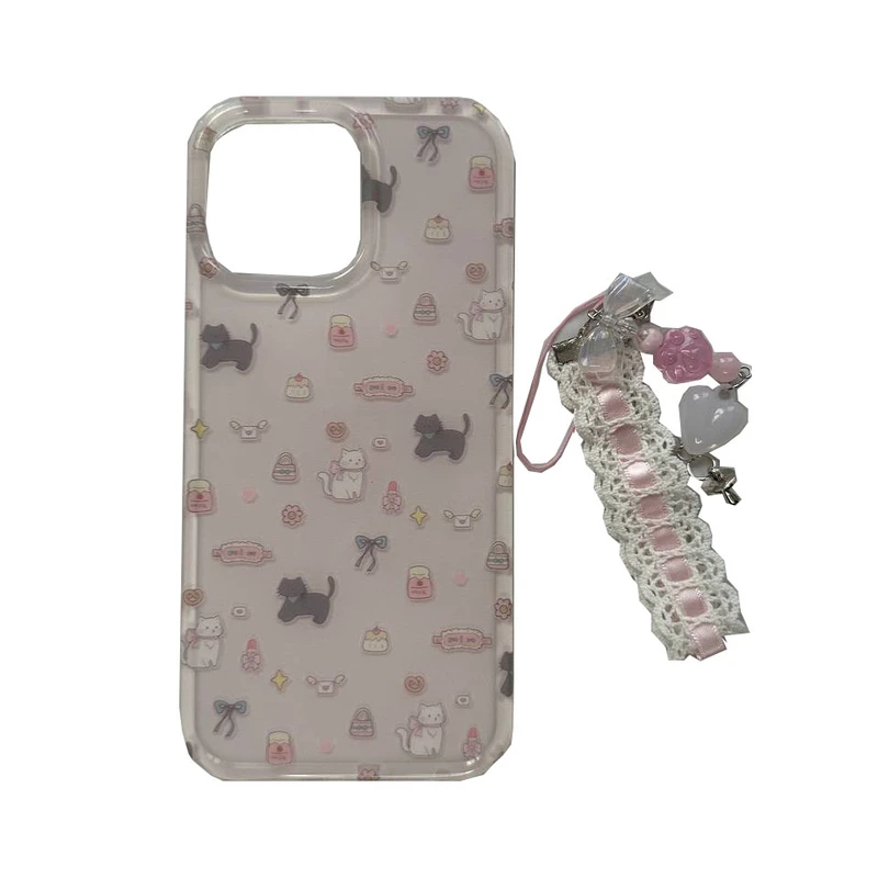 کاور مدل cat & candy مناسب برای گوشی موبایل اپل iphone 16 pro به همراه آویز