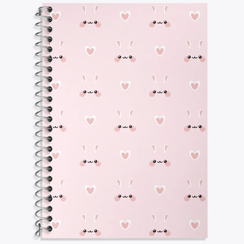 دفتر زبان 50 برگ خندالو مدل سه خط طرح خرگوش کیوت کد N411